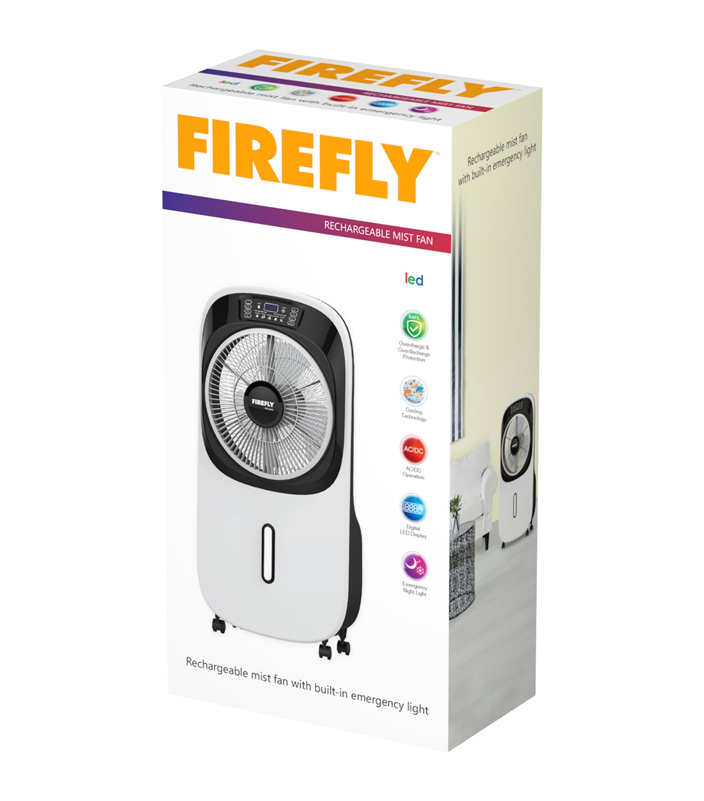 Firefly Mist Fan with Digital LED Display