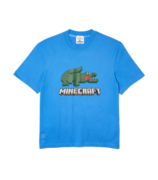 Unisex Lacoste x Minecraft Print Organic Cotton T-Shirt Ethereal