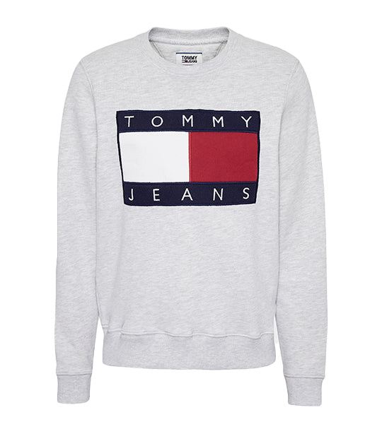 TJW Tommy Flag Crew Neck Sweatshirt Grey