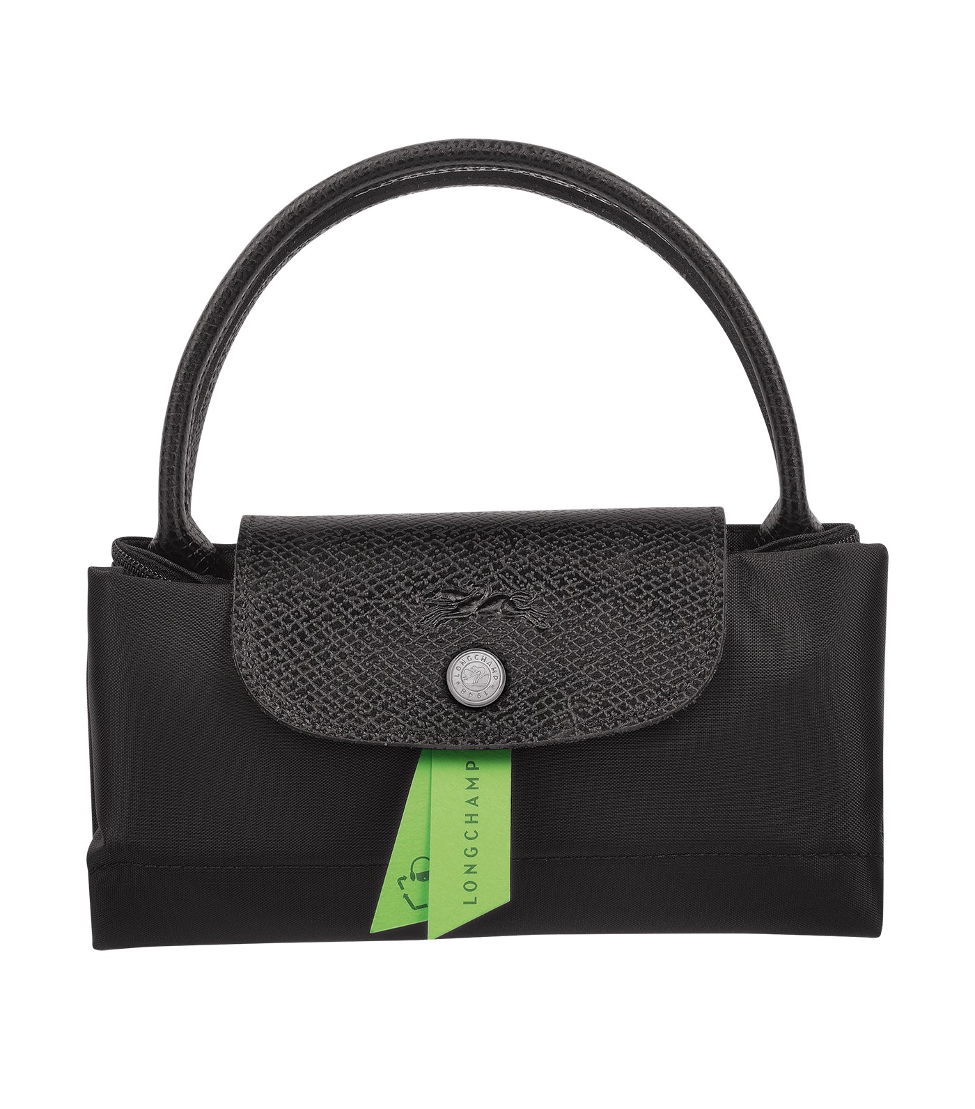 Le Pliage Green Top Handle Bag Black