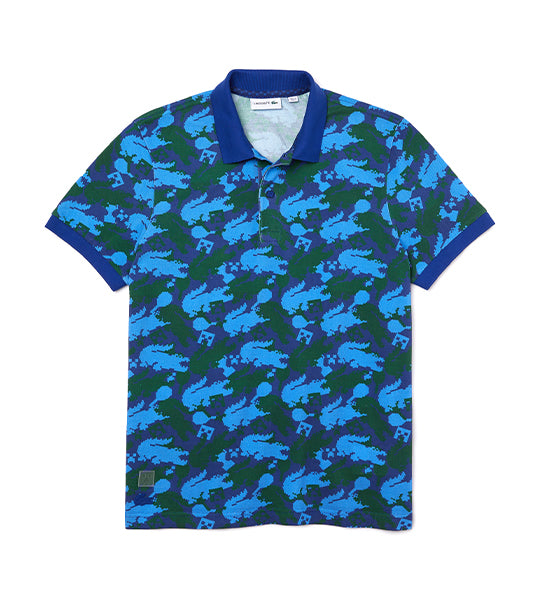 Lacoste mens Short Sleeve All Over Minecraft Print Polo Shirt,  Cosmic/Forest Green-ethereal, Small US at  Men's Clothing store