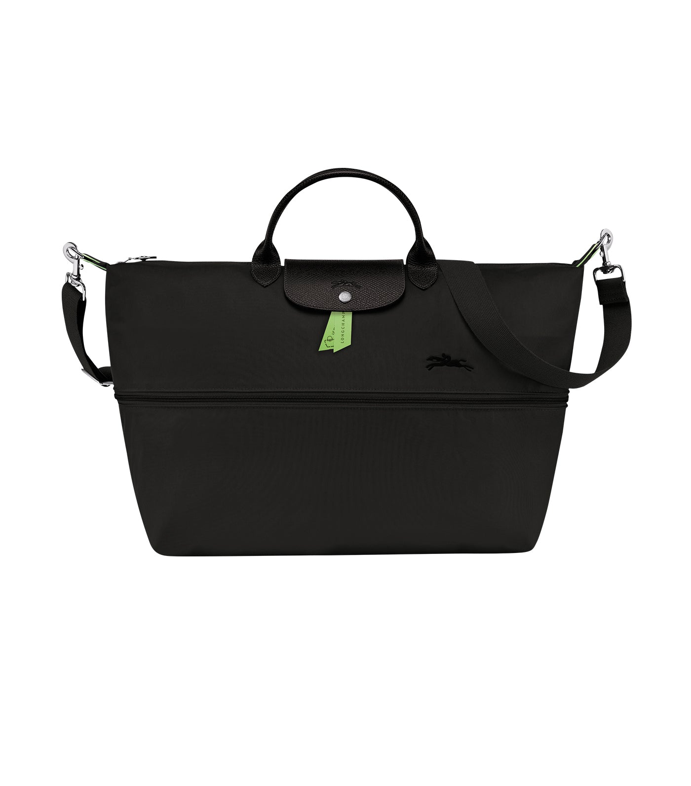 Le Pliage Green Travel Bag Expandable Black