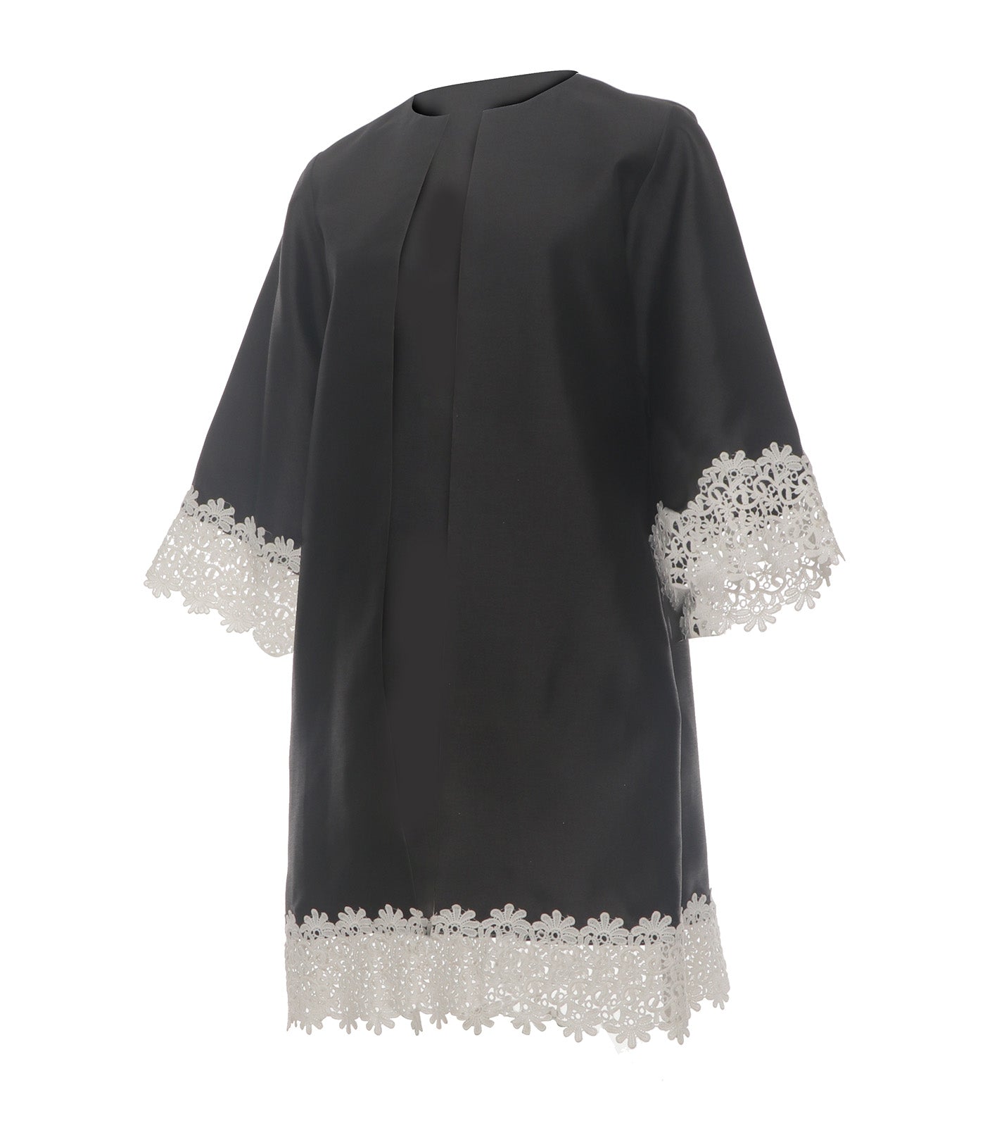 Domino Dustcoat with Lace Applique Black