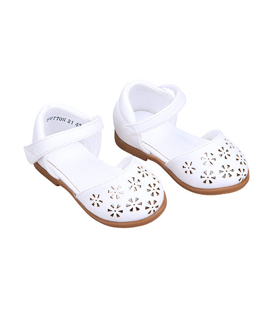 Sutton Toddlers Ballet Flats for Girls - White