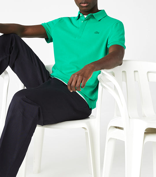 Men's Paris Polo Shirt Regular Fit Stretch Cotton Piqué Fluorine Green