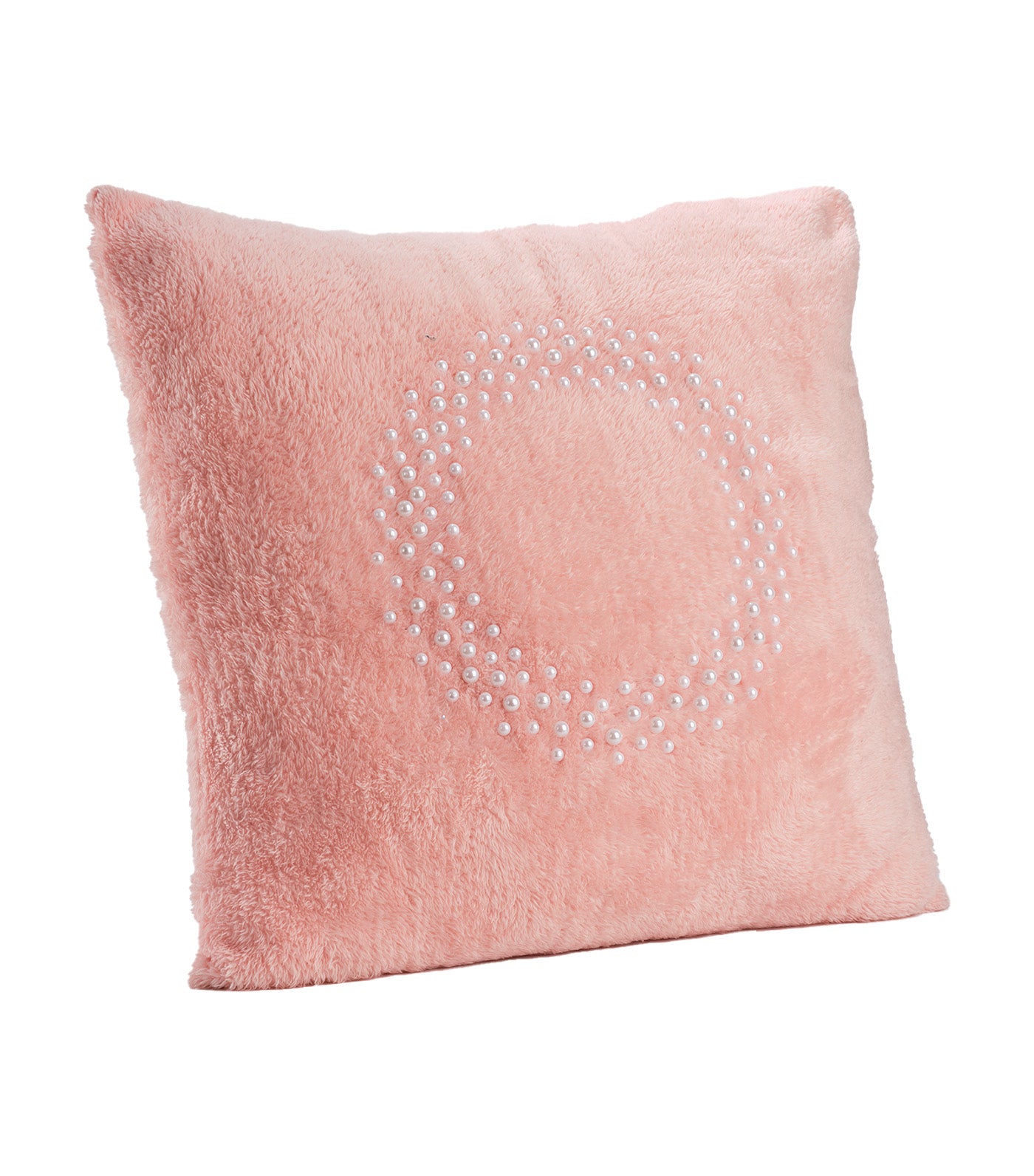 Rustan’s The Christmas Shop Pink Fur Pillow with Pearls