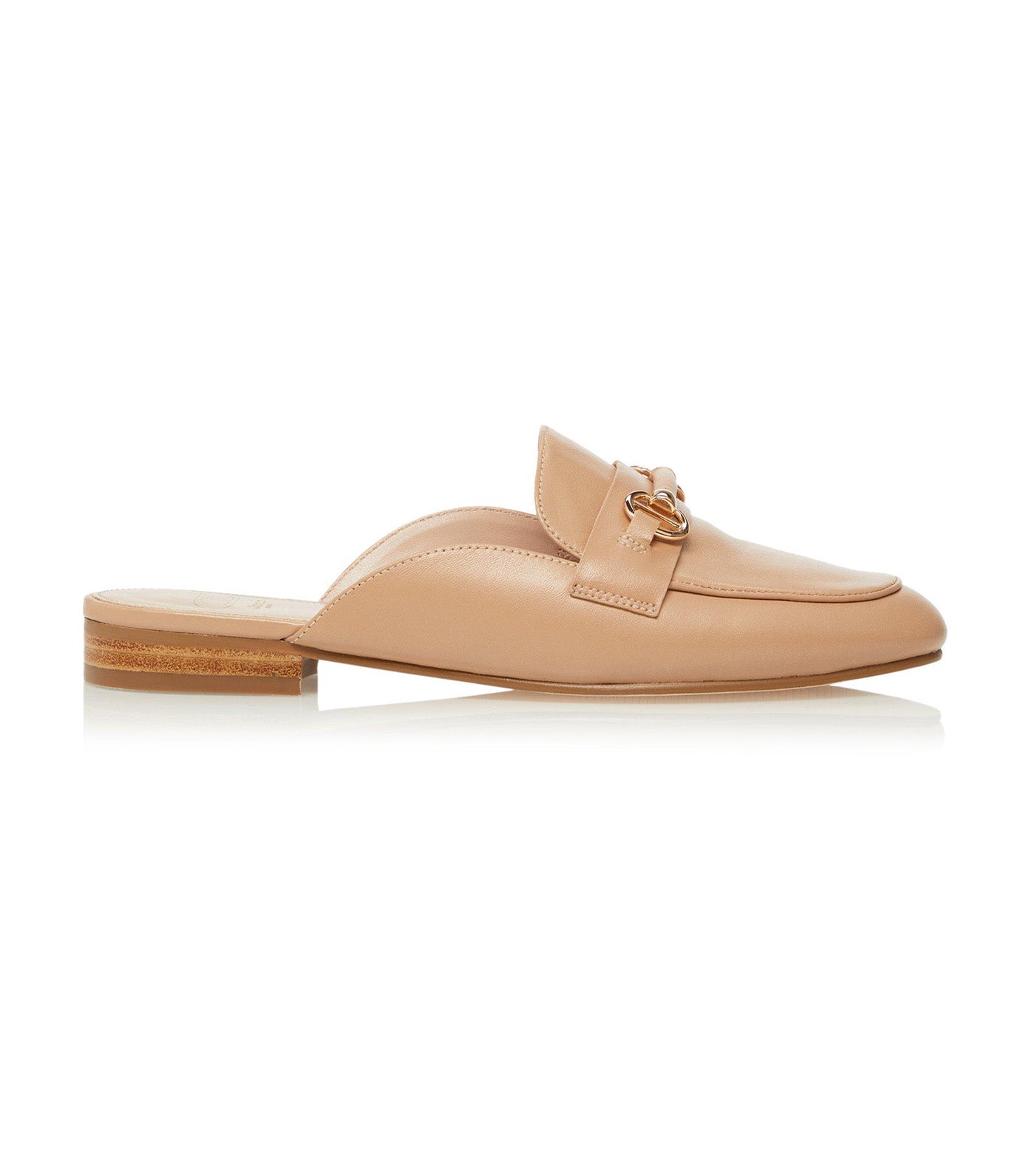 Glowin Slim Sole Backless Court Loafers Camel