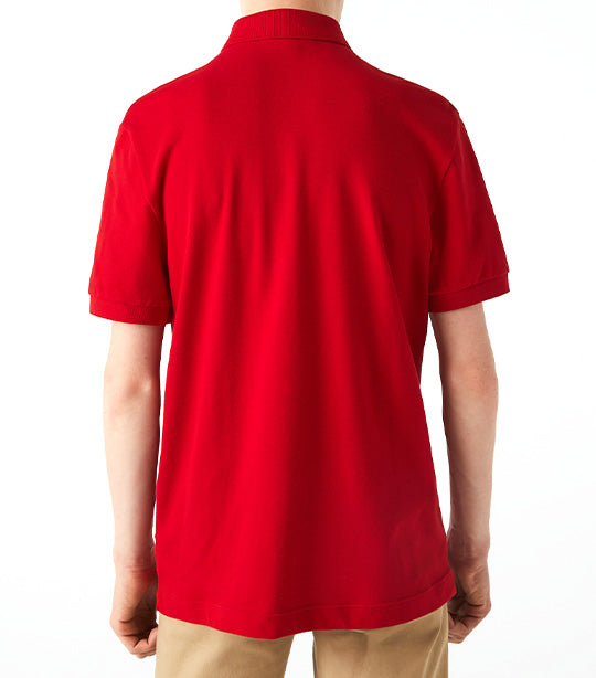 Men's Lacoste Paris Polo Shirt Regular Fit Stretch Cotton Piqué Red