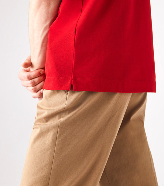 Men's Lacoste Paris Polo Shirt Regular Fit Stretch Cotton Piqué Red