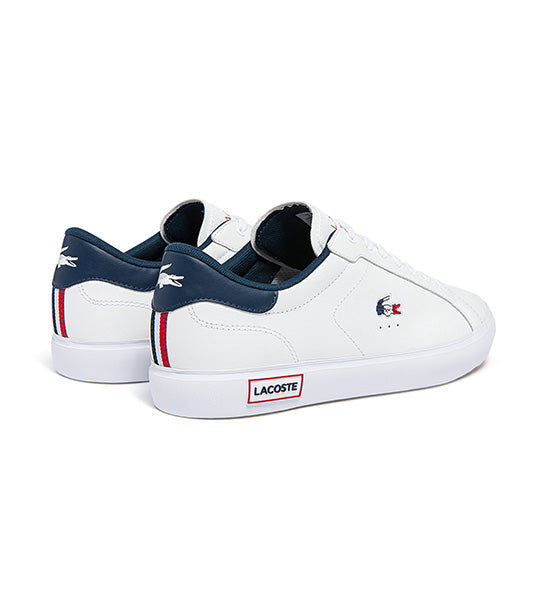 garn neutral Synes godt om Lacoste Men's Powercourt Leather Tricolor Sneakers White/Navy/Red