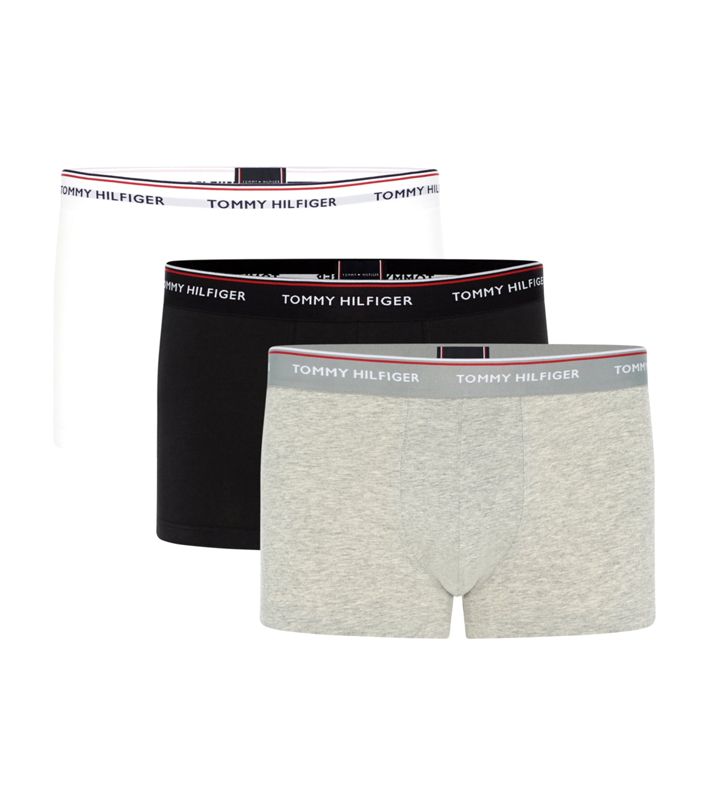 Low Rise Trunks 3 Pack Black/Gray Heather/White
