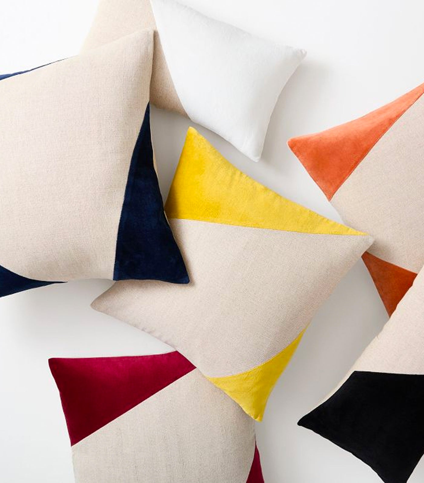 west Cotton Linen + Velvet Corners Lumbar Pillow Covers