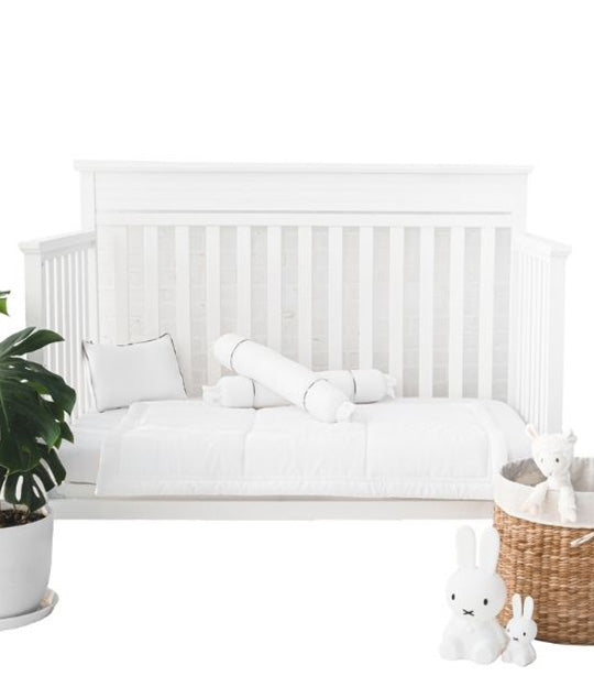 Organic Bamboo Lyocell Baby Comforter Set - White