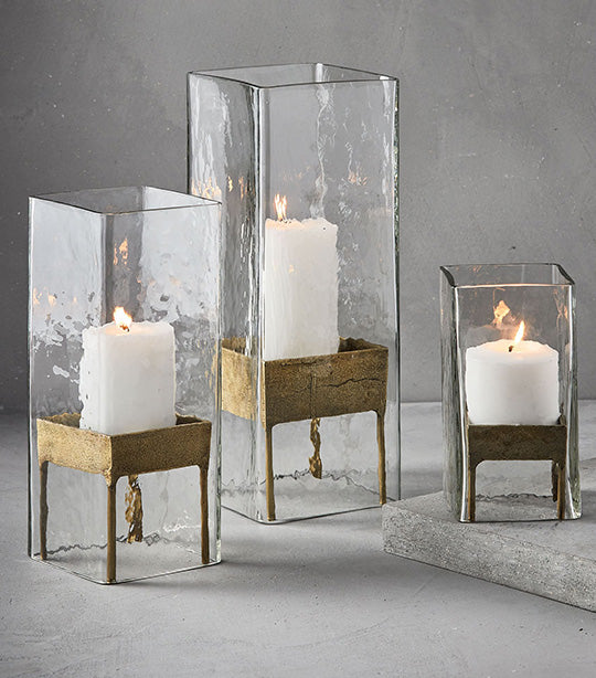west elm Tabla Glass Hurricanes