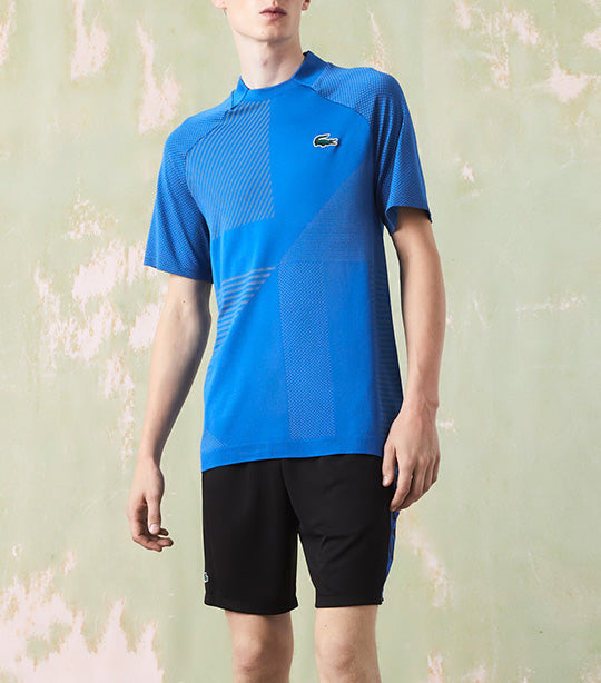 Men's SPORT Slim Fit Seamless Tennis Polo Shirt Marina/Lima