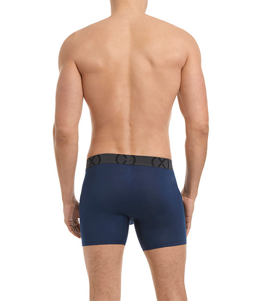 Three-Pack (X) Sport Mesh Boxer Briefs with 6in Inseam in Blue