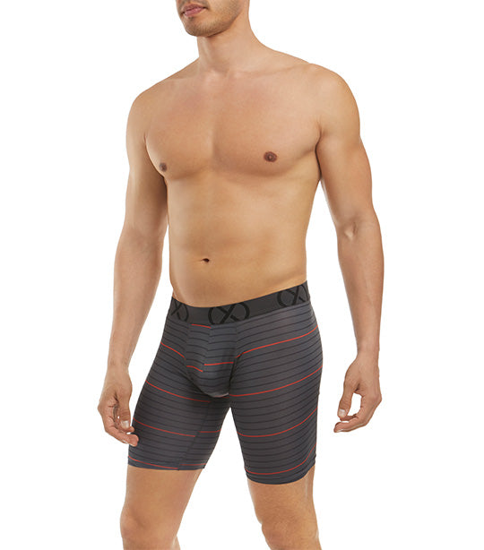 Three-Pack (X) Sport Mesh Boxer Brief with 9in Inseam in Multicolor Red