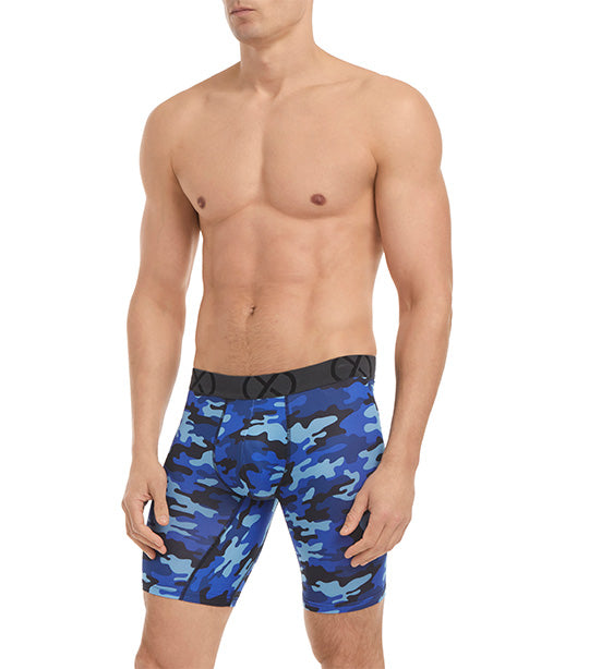 Three-Pack (X) Sport Mesh Boxer Brief with 9in Inseam in Multicolor Blue