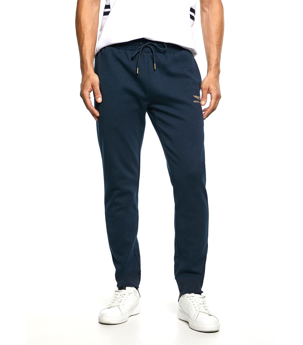 Elastic Cotton Joggers Blue