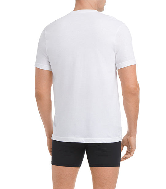 Three-Pack (X) Performance Cotton V-Neck Shirt in White