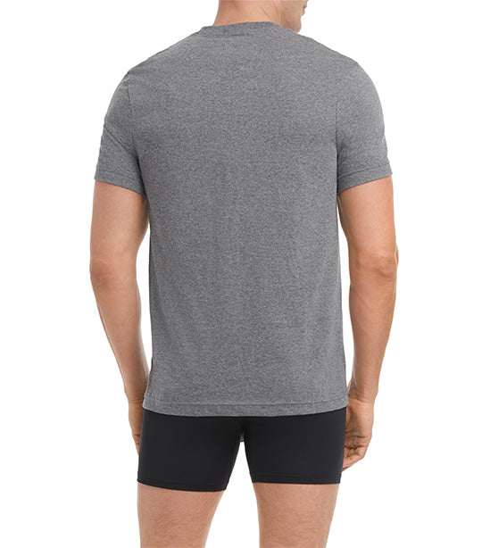 Three-Pack (X) Performance Cotton V-Neck Shirt in Multicolor Gray