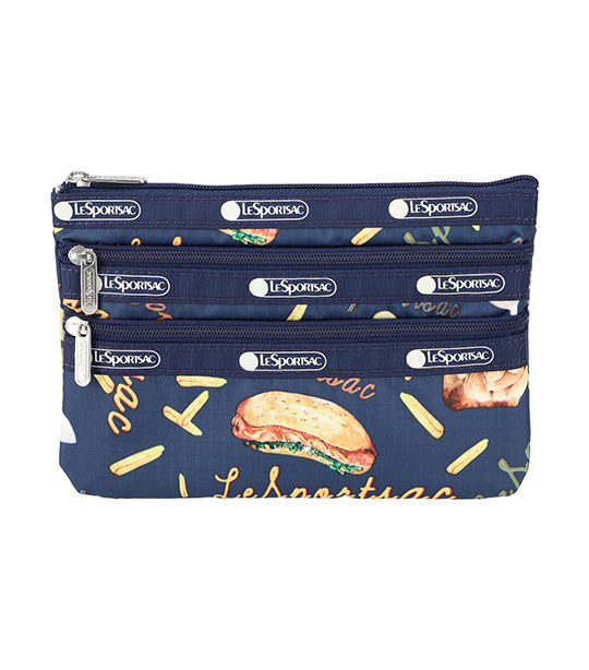 Lesportsac three zipper 2025 cosmetic bag