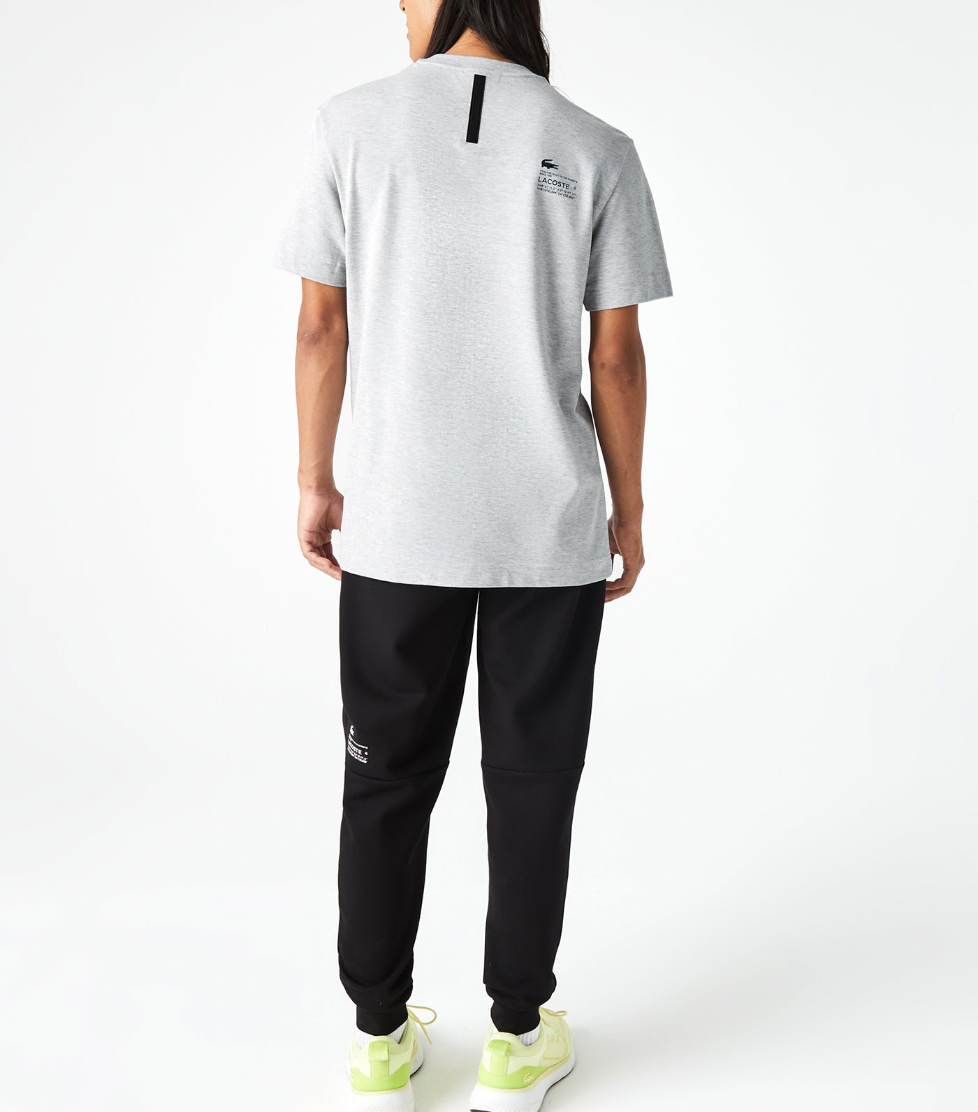 Men's Regular Fit Branded Piqué T-Shirt Silver Chine