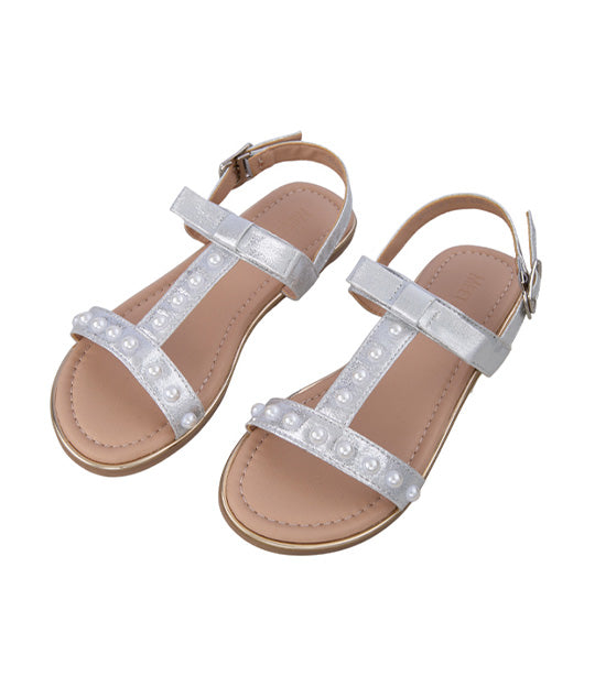 Barbara Kids Sandals for Girls - Silver