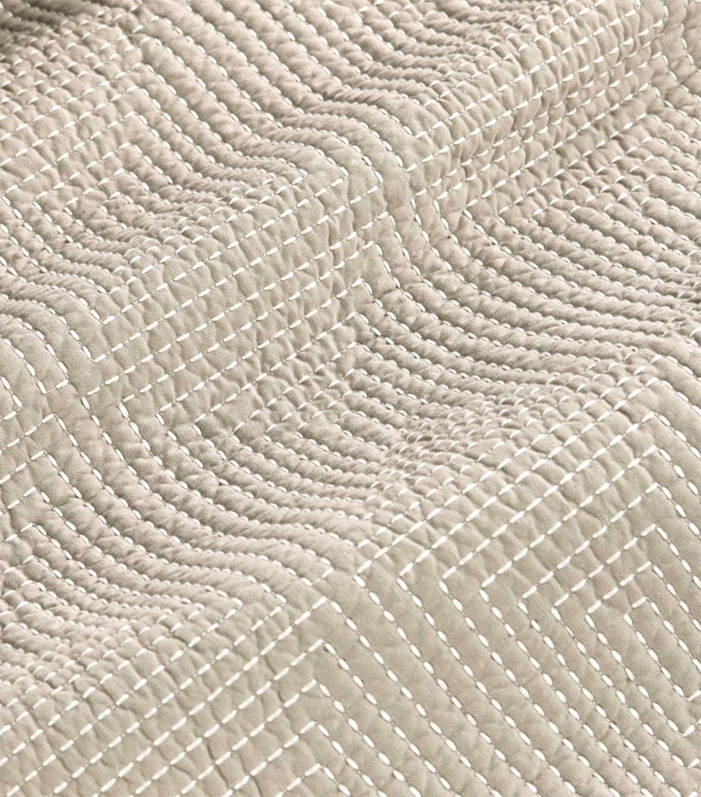 Beachwood Padded Sham and and King Coverlet - Dust