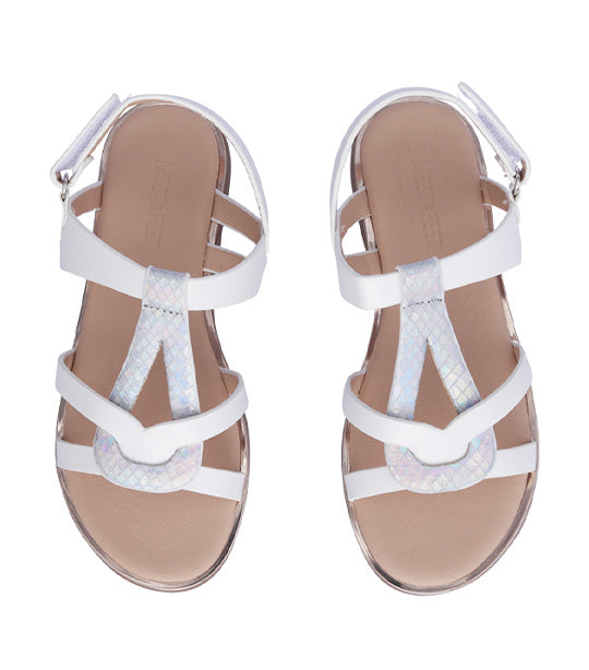 Brenda Kids Sandals for Girls - White