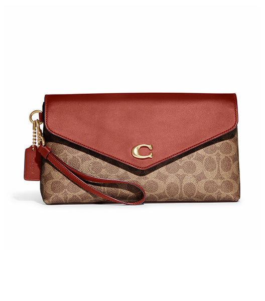 Coach cheap tan wristlet