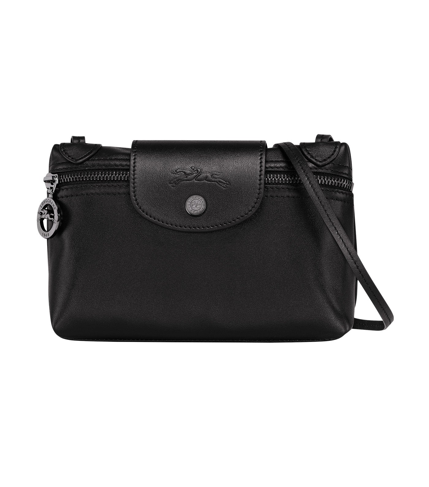 Longchamp black sales sling bag