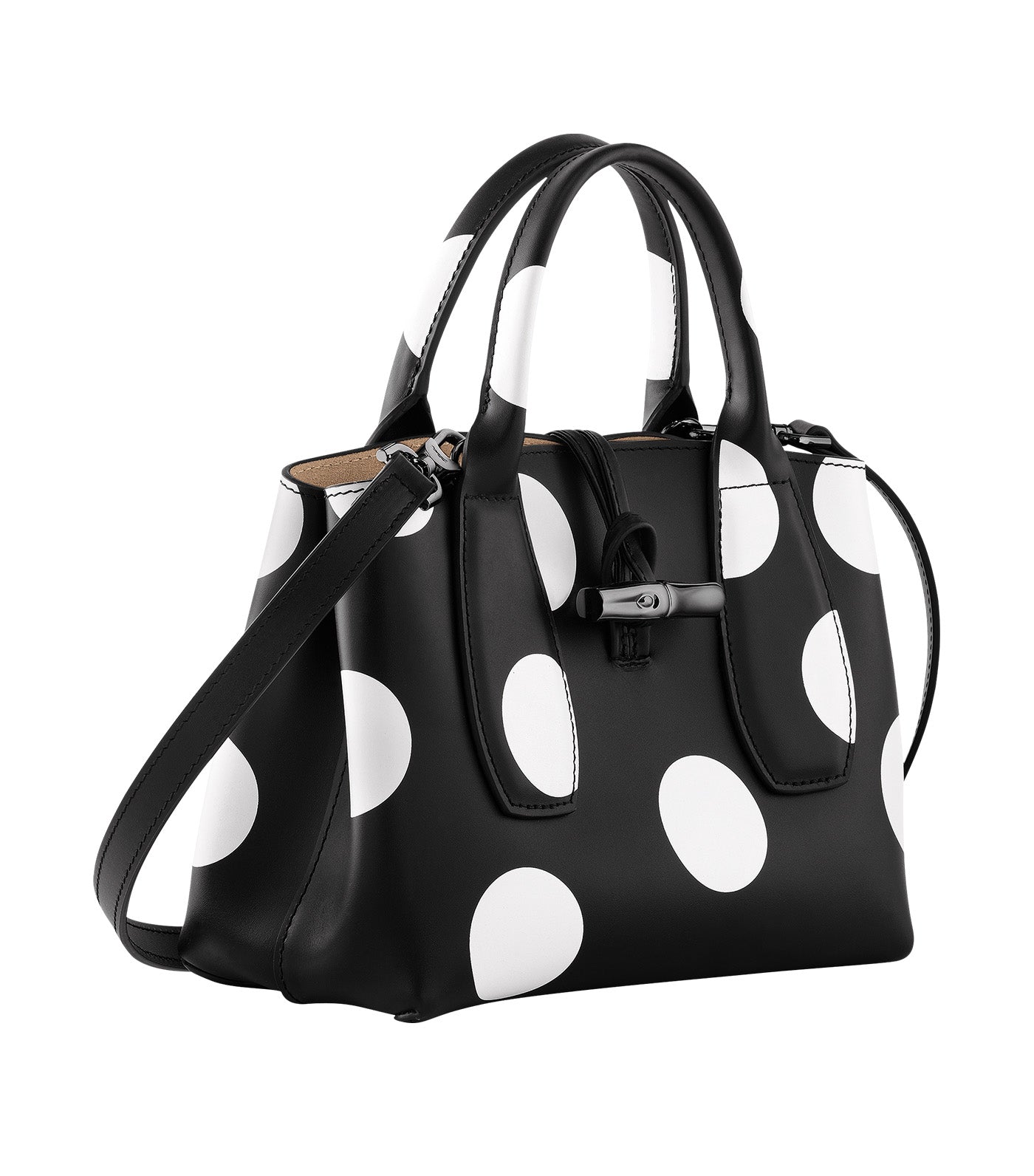 Roseau Polka Dots Top Handle Bag S Black