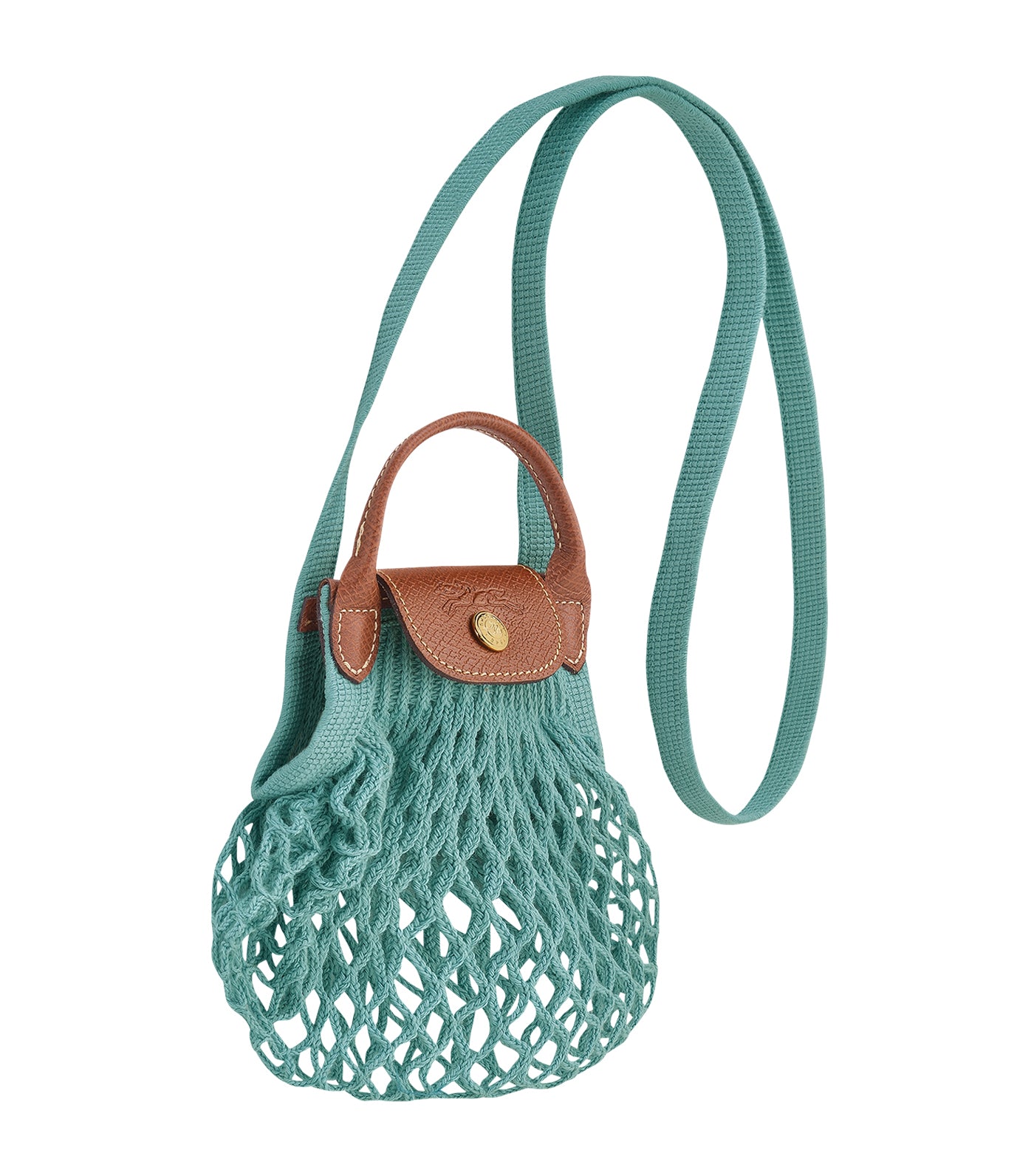 Longchamp Le Pliage Filet Knit Bag - Lagoon