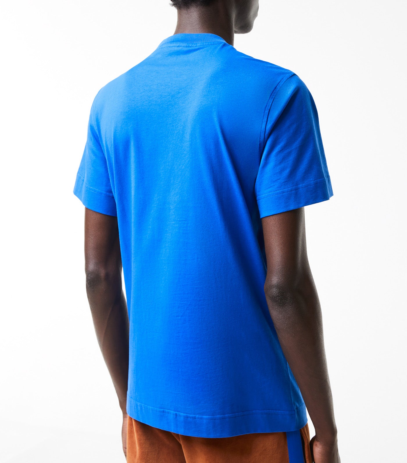 Men's Regular Fit Contrast Lettering Cotton T-Shirt Marina