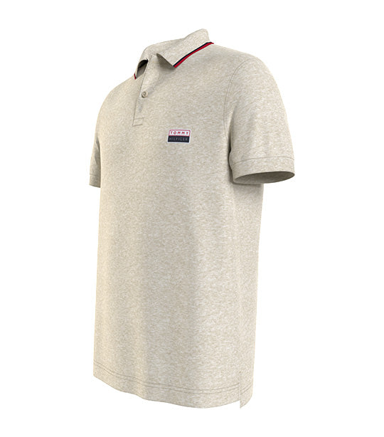 Tommy Hilfiger WCC Badge Tipped Regular Polo Heathered Oatmilk