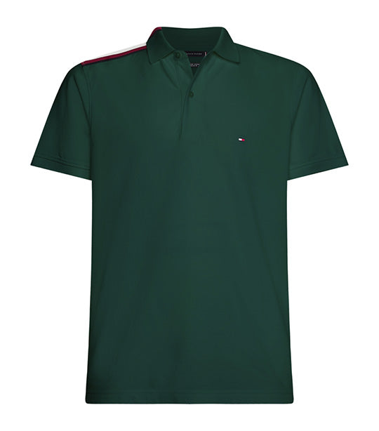Tommy Hilfiger Global Stripe Placement Regular Polo Green