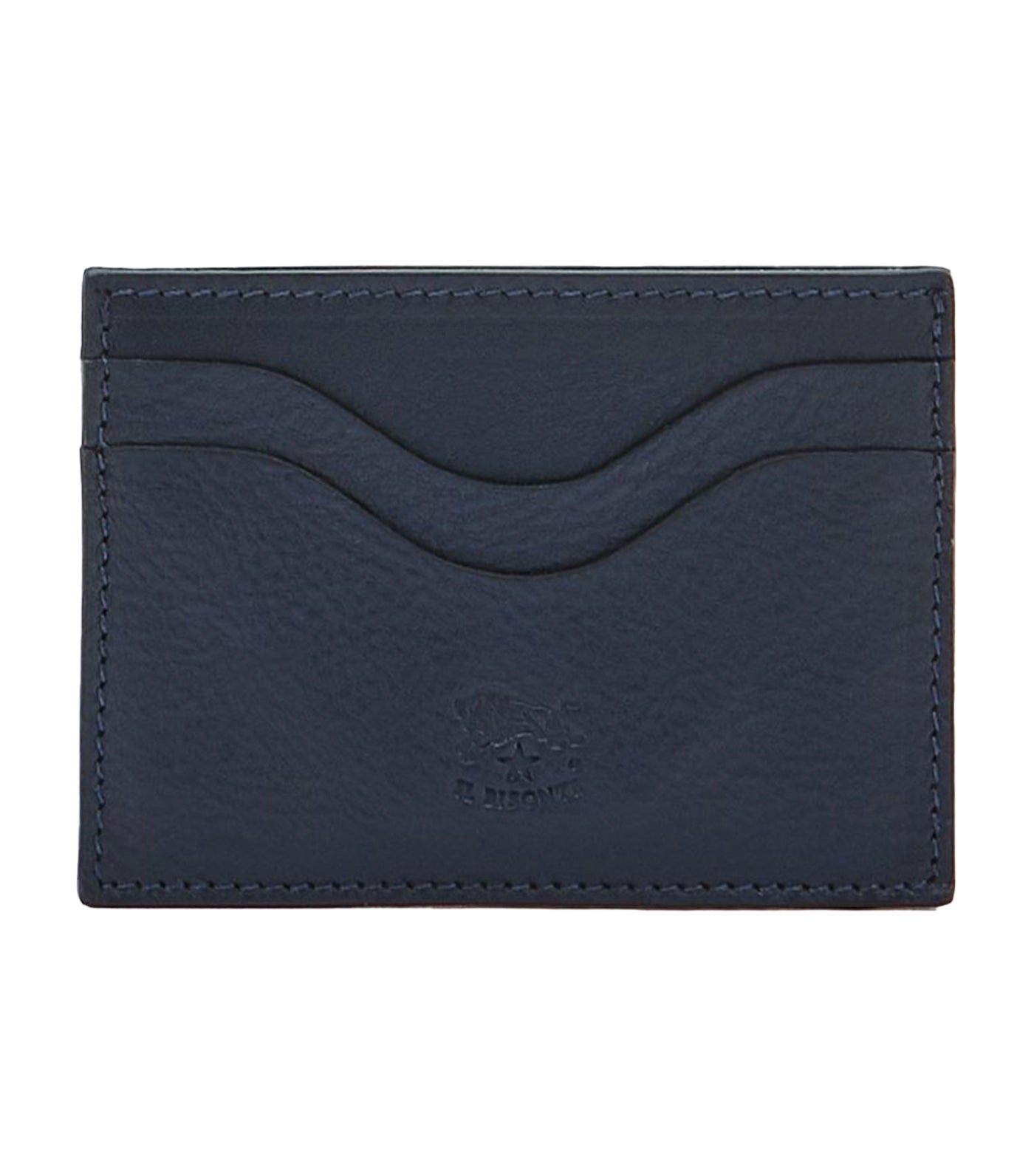 Il Bisonte Card Case in Soft Vegetable-Tanned Cowhide Leather Navy