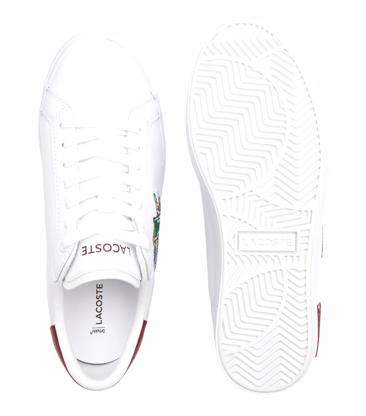 Lacoste Women's Powercourt Leather Sneakers White/Burgundy