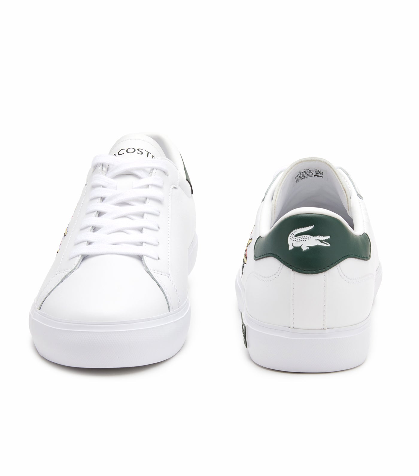 Men's Powercourt Leather Sneakers White/Dark Green