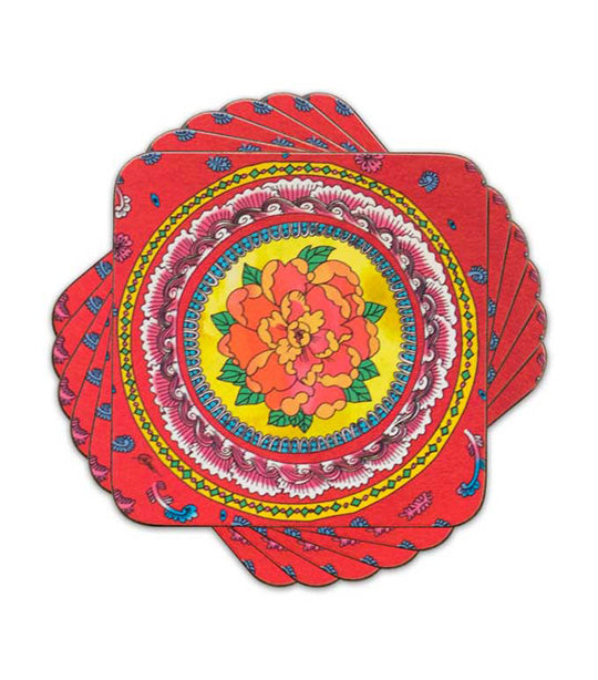 Jim Weaver Designs Longevitea Placemats and Coasters - Red