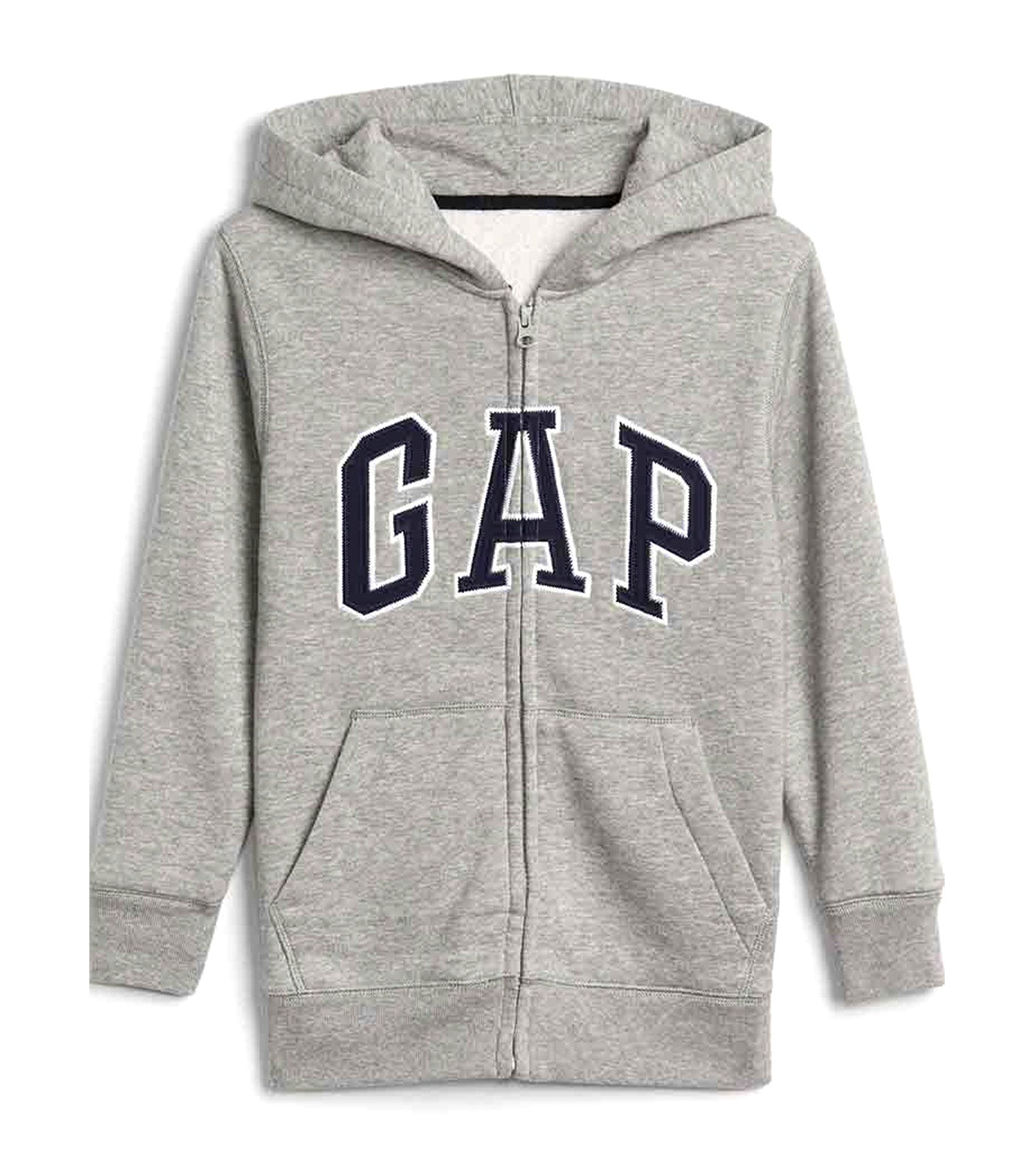 Kids Gap Logo Zip Hoodie - Light Heather Gray