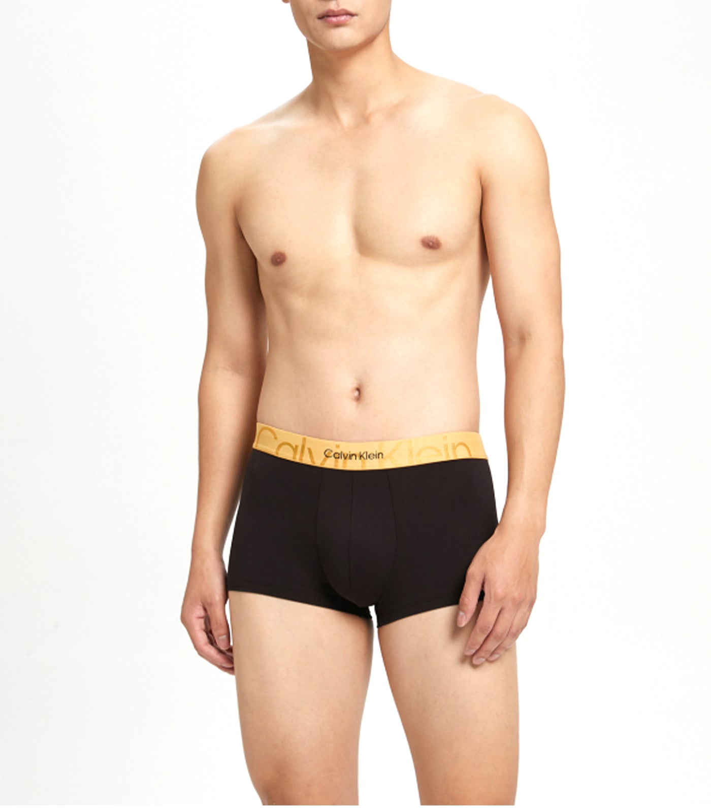 Calvin Klein Embossed Icon Holiday Micro Low Rise Trunk Black with  Gold-Tone Waistband