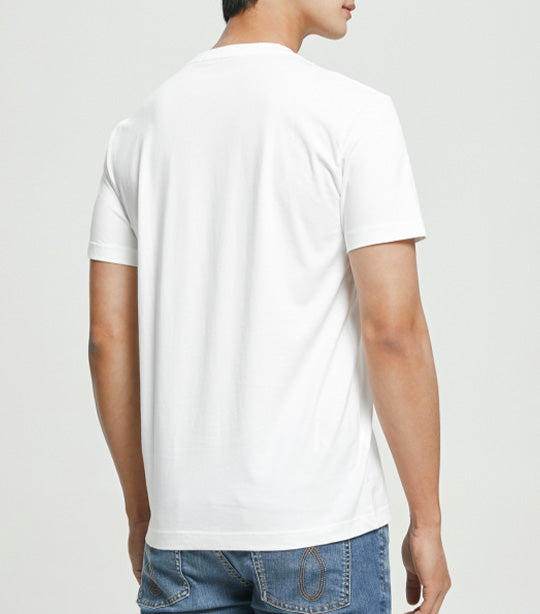 Calvin Klein T-Shirt Regular Fit White Bright Logo Solid Crewneck