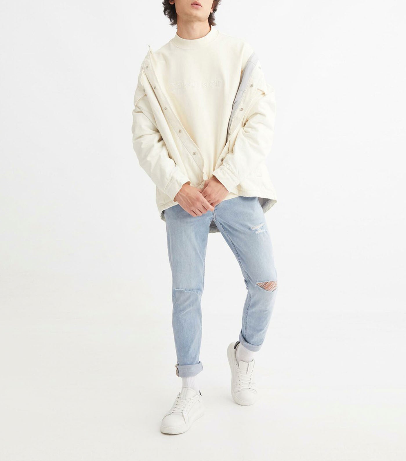 Modern Neutrals Oversized Padded Shirt Jacket White