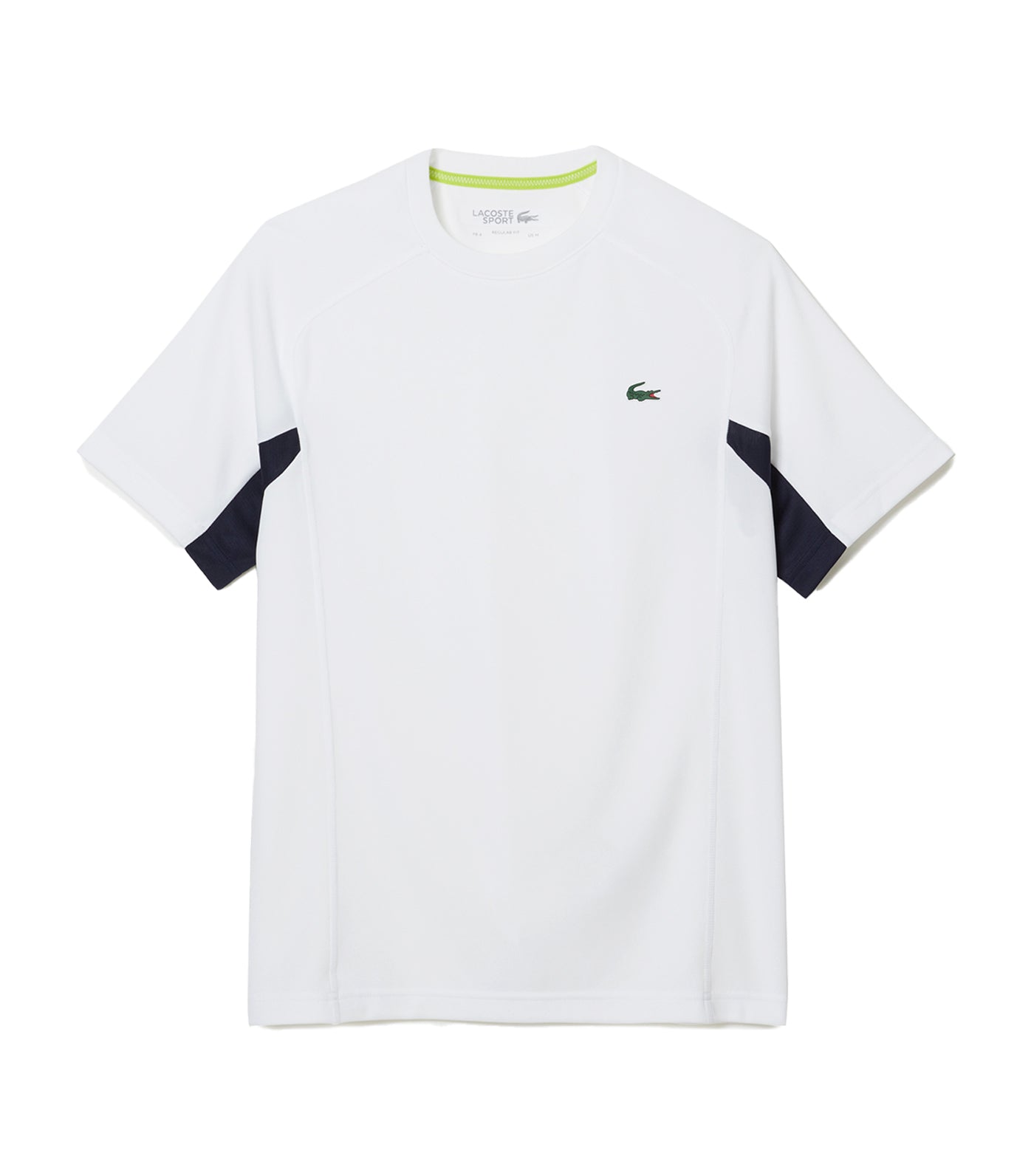 Men's Color-Block Ultra-Dry Piqué Tennis T-Shirt White/Navy Blue