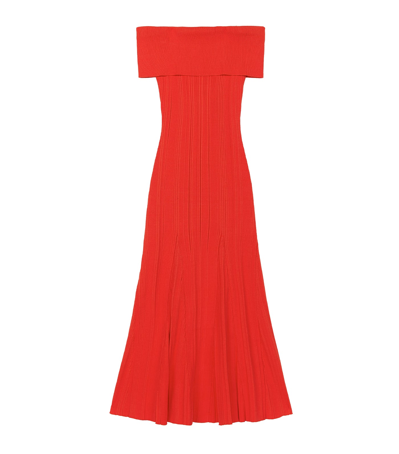 Viscose Knit Midi Dress Red