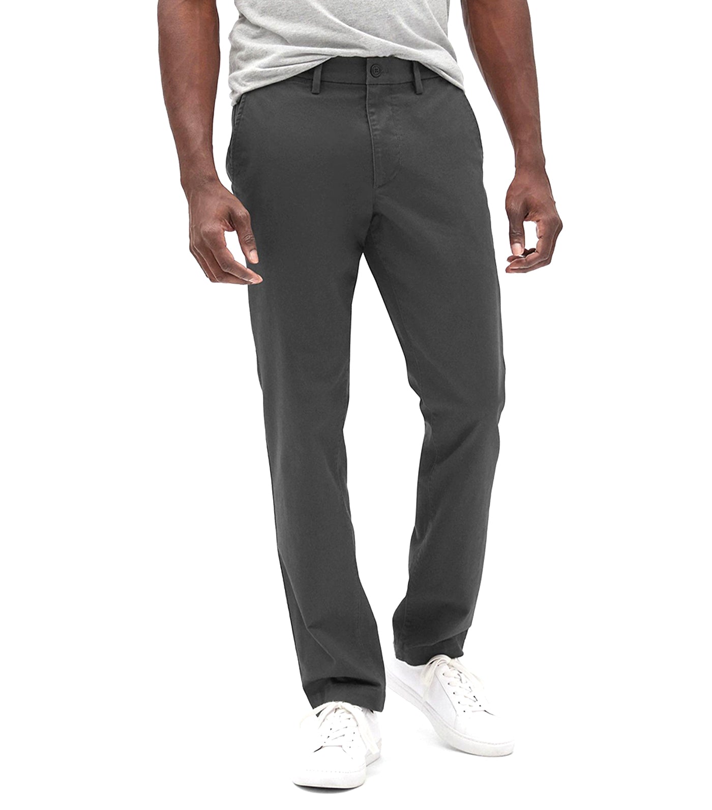 Essential Khakis in Slim Fit with Washwell Soft Black