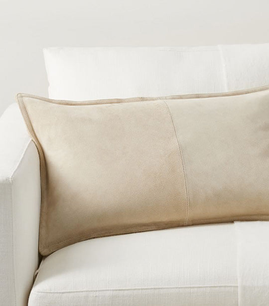 Pottery Barn Pieced Suede Lumbar Pillow Cover