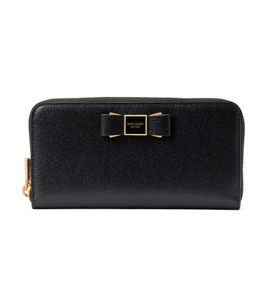 Kate spade black discount zip around wallet